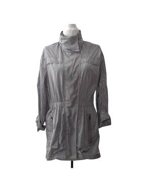 Ciao Milano Womens S Tess Rain Jacket Water Resistant Gray Hooded